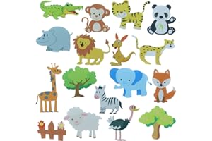 BXI 17 Pcs Zoo Animals Felt Board Story Pieces Set for Toddlers, Preschool & Kindergarten, Precut Felt Jungle Animals Figures for Preschool Crafts Activity Early Learning Storytelling