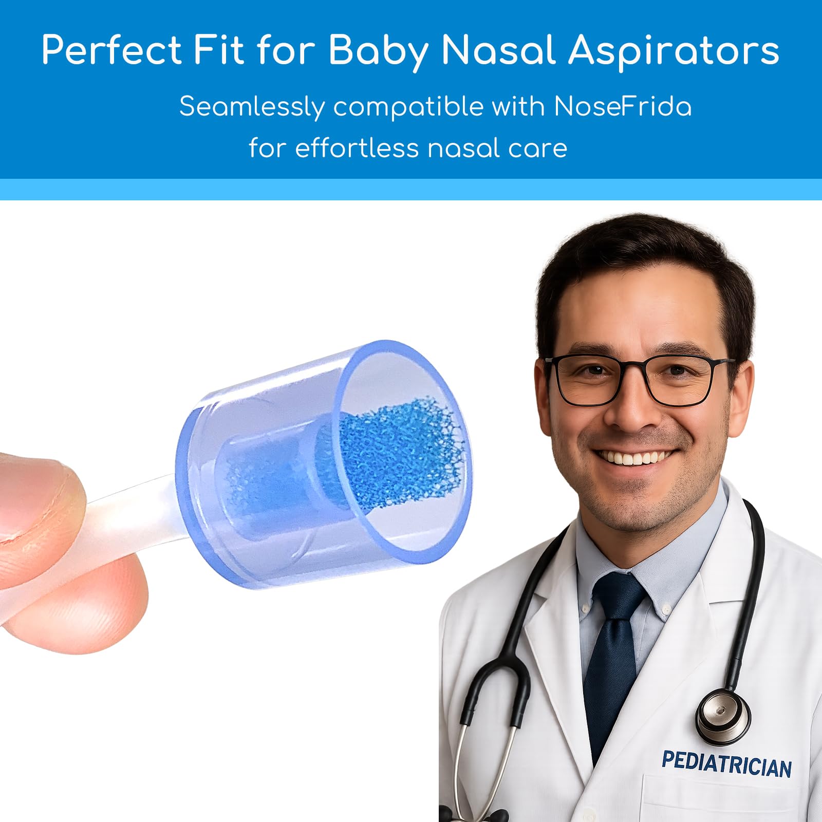 120-Pack of Premium Baby Nasal Aspirator Hygiene Filters, Replacement for NoseFrida Nasal Aspirator Filter, BPA, Phthalate & Latex Free