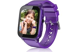 iCHOMKE Smart Watch for Kids, Girls Boys Smartwatch with 26 Games Camera Video Recorder and Player, Pedometer Calendar Flashlight, Audio Book etc., Gifts for 4-12 Years Children (Purple)
