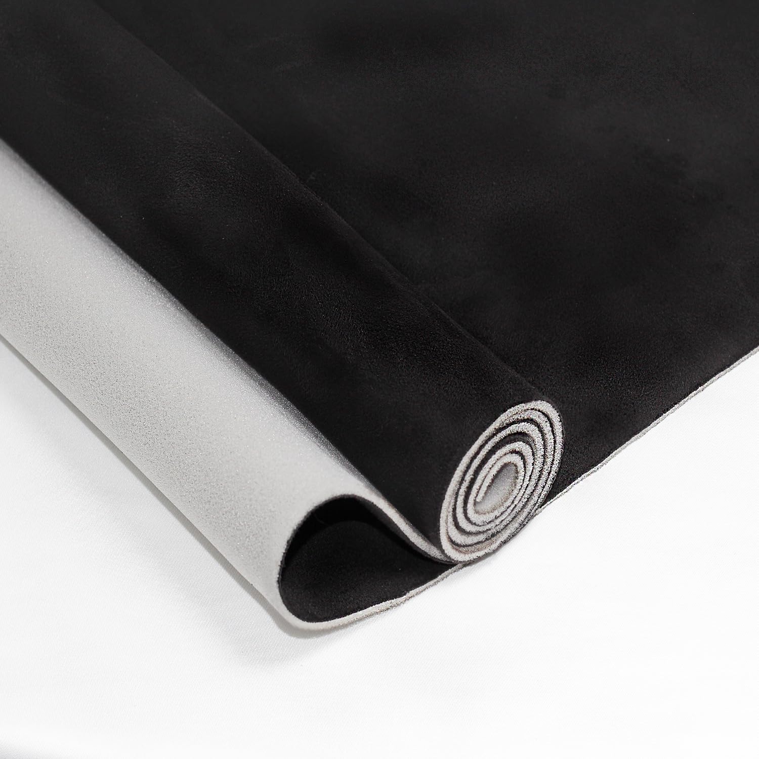 Photo 1 of Suede Headliner Fabric with Foam Backing - Black Suede Headliner wrap Interior Material for Car/Truck/SUV/RV Roof, Home Repair/DIY Headliner Material Automotive Headliner Fabric (Black, 96"×60“)