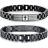 VNOX Personalized Religious Jewelry-Engraved Inspirational Christian Faith Bible Verse Quote Wristbands Elegant Link Bracelet Encouragement Gift,Cassic Watch Band Strap Design