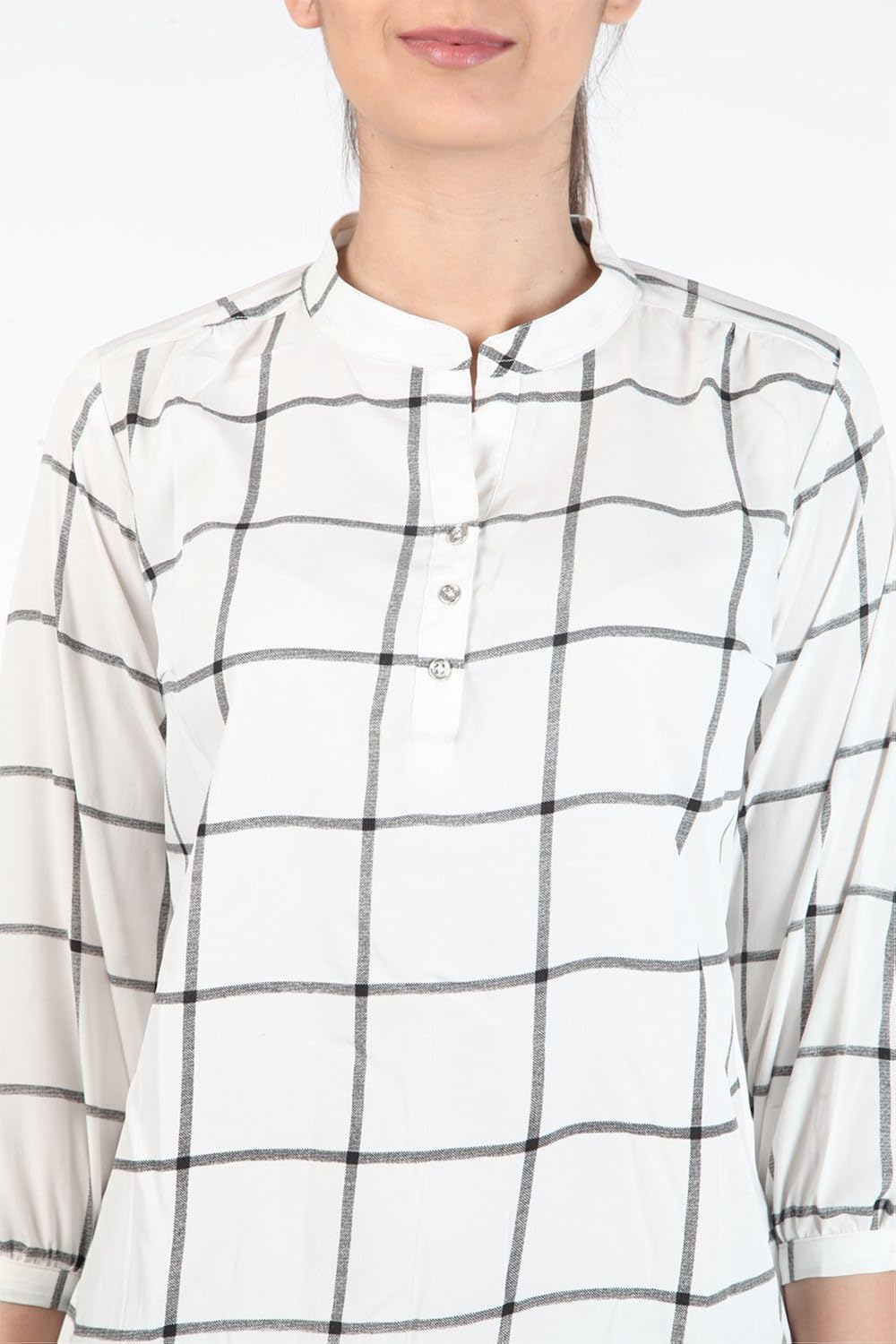 mallory winston window pane women's balloon top