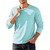 TACVASEN Mens Long Sleeve Tee Shirts Moisture Wicking Casual Crew Neck Soft Plain Basics Long Sleeve Tshirts