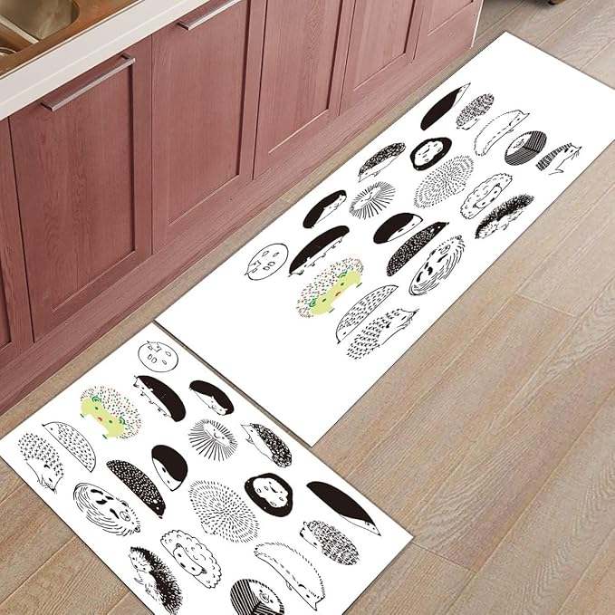 FAMILYDECOR - Alfombra de cocina para piso, con parte trasera de goma