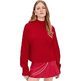 Good American Women's Chunky Knit Mock Neck Sweater