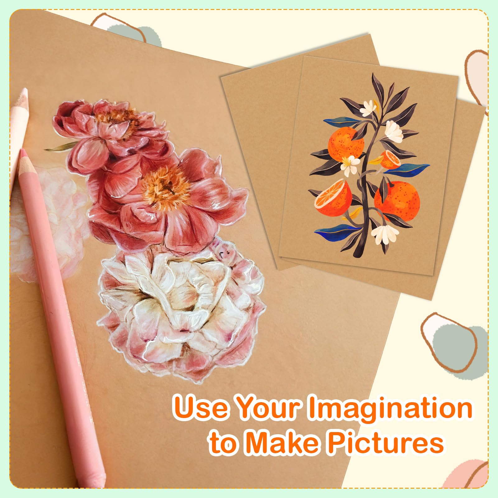 HORLIMER 100 Pack 8.5x11 Chipboard Sheets, Kraft Cardboard for Shipping, Book Binding, DIY Crafts