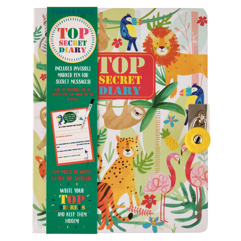 Floss & Rock Top Secret Lockable Diaries (Jungle)