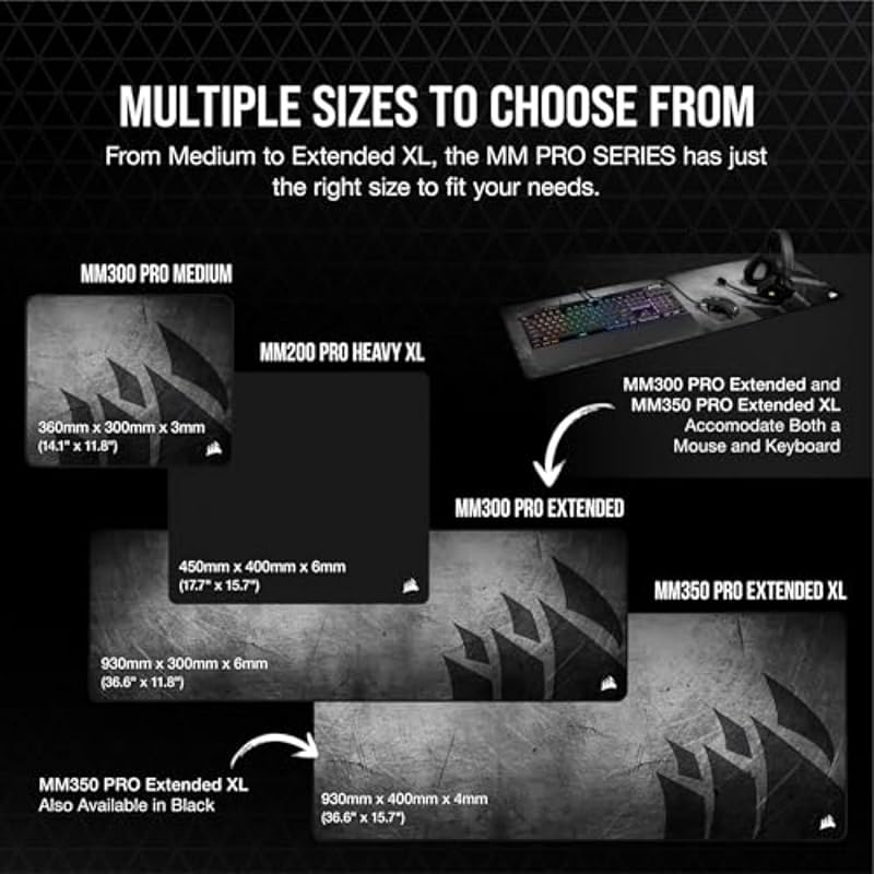 MM300 Pro Alfombrilla de Ratón para Juegos - Extendido, Negro/Gris