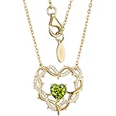 Kstyle Christian Valentine's Day Gifts for Women - 14k Gold Crown of Thorns Birthstone Pendant Necklaces for Women, Religious Anniversary Birthday Jewelry Non Tarnish 18"+2"