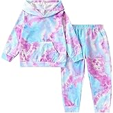 HSOXLQF Kids Girls Clothes Cool Girl Print Tie Dye Pullover Sweatshirt and Sweatpants 2 Pieces Outfits Set