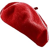 Women's French Beret Hat Solid Color Plain Wool Classic Traditional Artist Cap