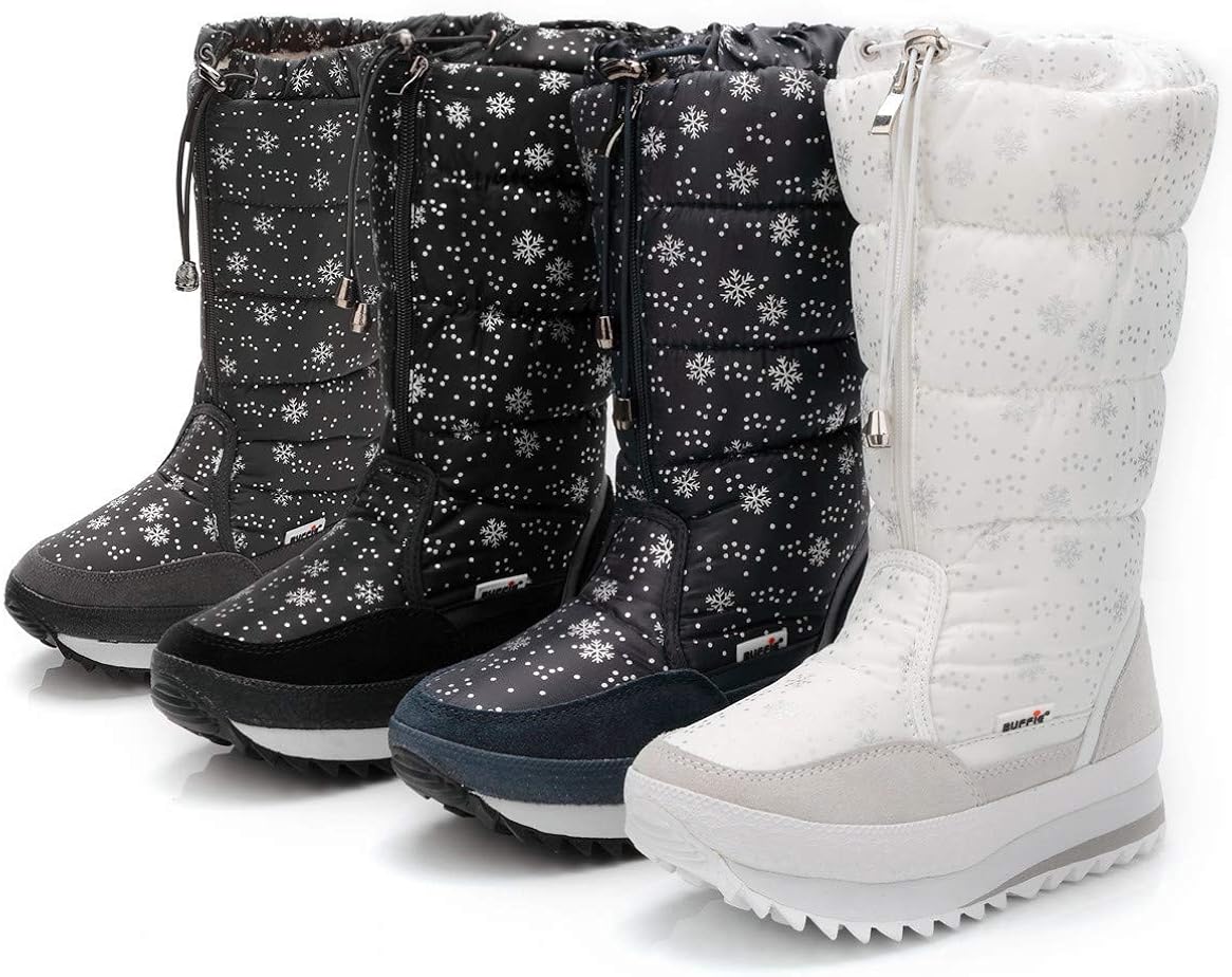  | DADAWEN Women's Winter Waterproof Fur Lined Frosty Snow Boots | Snow Boots