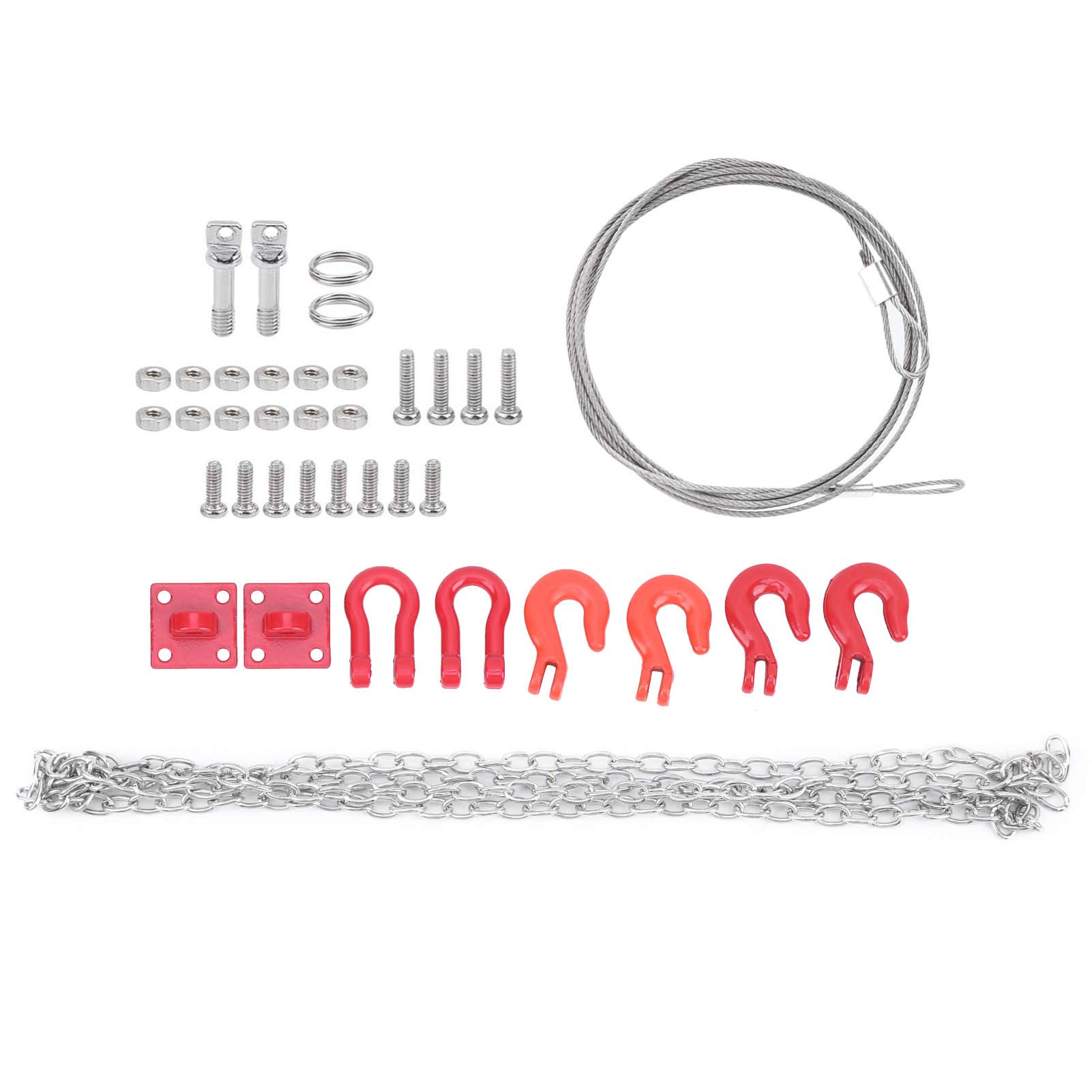 Odorkle Tow Hook Trailer Chain, RC Tow Hook with Steel RC Tow Rope Wire for RC Model Car Accessories