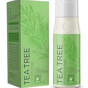 Natural Tea Tree Oil hair Conditioner for Scalp Dandruff and Dry Hair - Pure Essential Oils and Daily Sulfate Free for Sensitive and Color Treated Hair - Keratin Hair Care for Women and Men - 10 oz