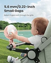 Gaiatop Baby Stroller Fan, 4000mAh Oscillating Mini