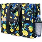 TOPDesign Utility Water Resistant Tote Bag with 13 Pockets, Zipper Closure | Thick Bottom Support, Stands Upright, for Working Women, Teachers, Nurses, Accountants