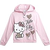Hello Kitty Girls Hoodie - Soft Fleece Breathable Full Zip Up Hoodie - Casual Fashion Sweatshirt for Girls (Sizes 4-12)