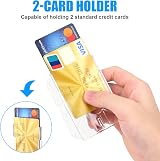 Vicloon Horizontal Card Holder 2pc Clear ID Badge Protectors for Cards view 4