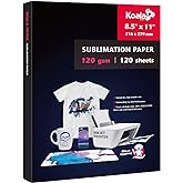 Koala Sublimation Paper 8.5x11 Inch 120 gsm 120 Sheets -Apply for Personalized Tumbler, Light Colored T-shirts, and Other Blanks, ONLY Compatible with Sublimation Ink