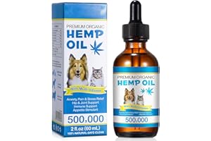 Pet Hemp Oil, Omega 3, 6, 9 for agitated Dogs, Barking Dogs and Dog Joints to Support Traveling and Keep Joints Healthy 2 fl.