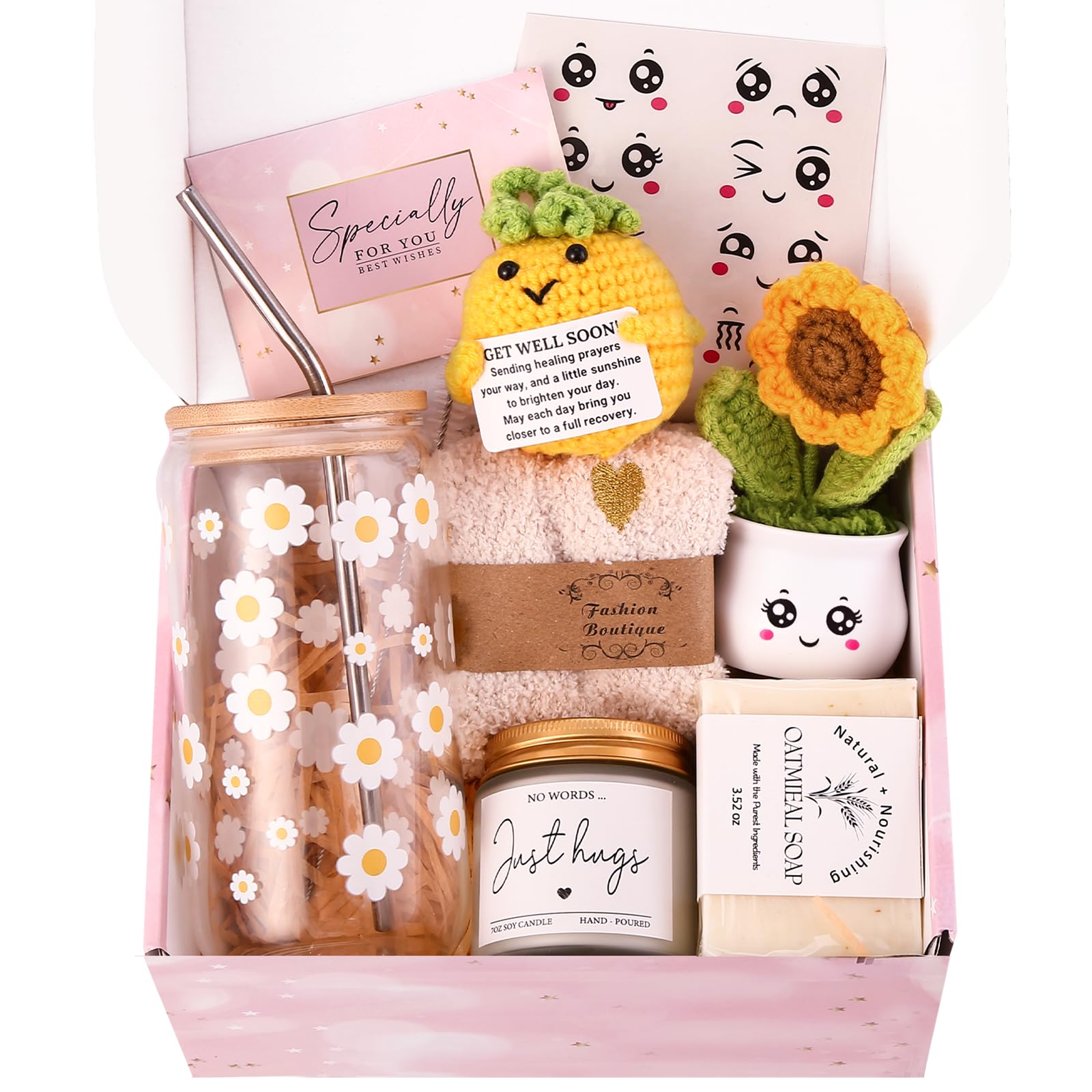 Photo 1 of Get Well Care Package Gifts for Women, Self Care Gifts Basket, After Surgery Recovery Gift Set for Friends Sister Mom, Thank of You Present for Her