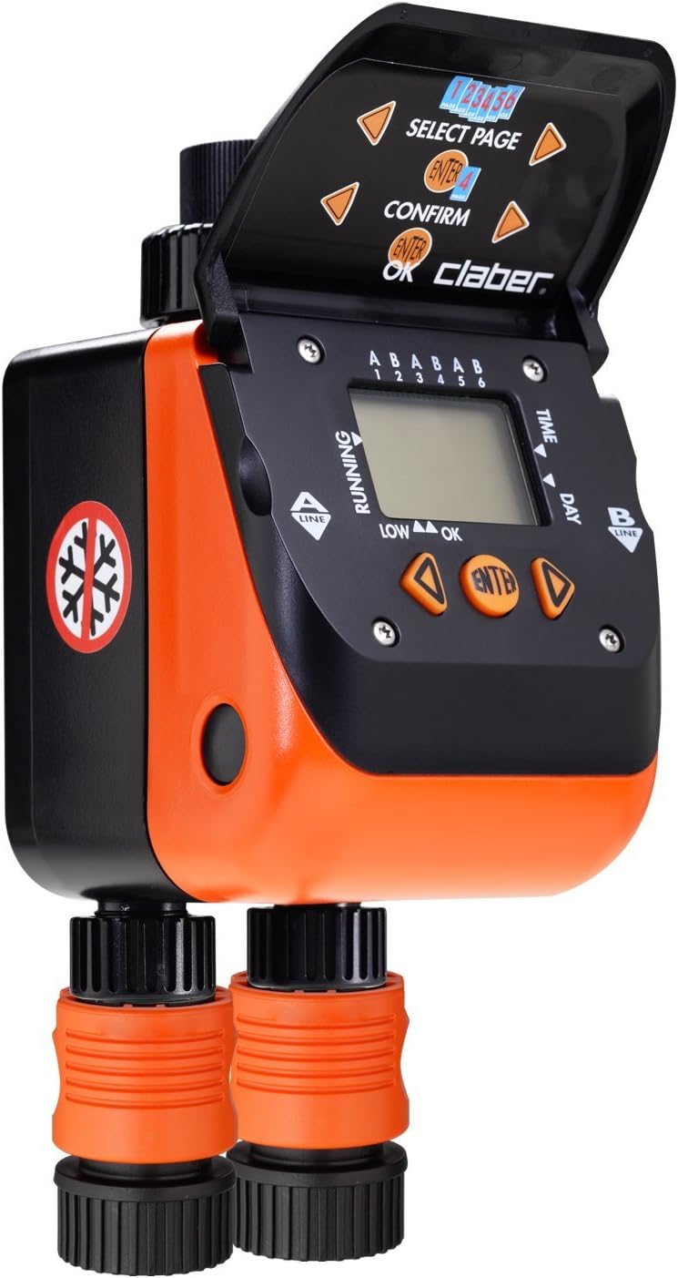 Claber 8420 Aquadue Duplo Evolution Dual Outlet Digital Water Timer