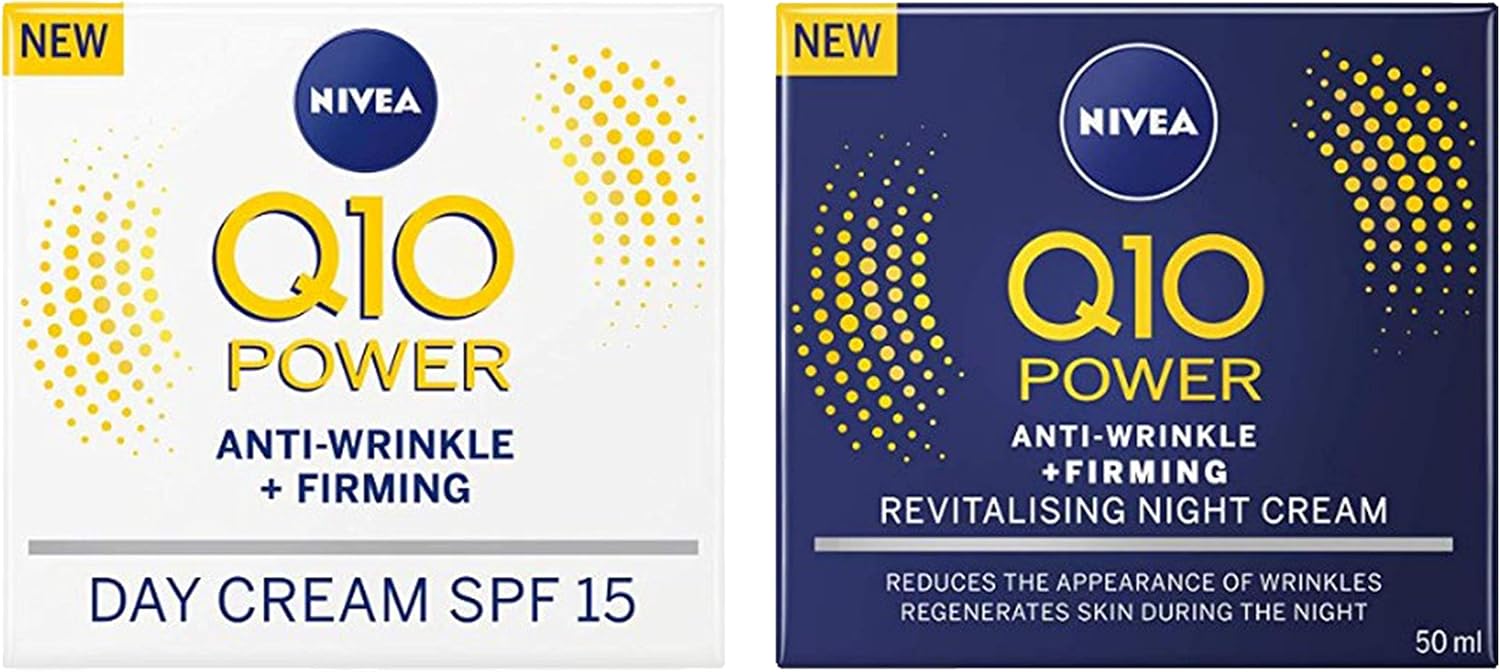 Nivea Q10 SPF 15 Anti-Wrinkle Face Day Cream Plus Face Night Cream, 50 ml, 50 ml (Pack of 1)