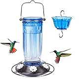 Kingsyard Glass Hummingbird Feeder for Outdoors