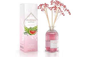 MIZZEO Reed Diffuser Set, Watermelon 6.76 fl oz Highly Scented Room Diffuser Home Fragrance Essential Oil Reed Flower Diffuser, House Bedroom Office Decor & Gifts