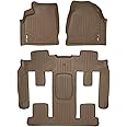MAXLINER Custom Fit 2 Row Tan Floor Mat Liner Set Compatible with 2009-2016 GMC Acadia/2017 Acadia Limited/2009-2010 Saturn Outlook (2nd Row Bucket Seats)