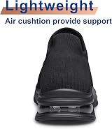 Surfing Tree Womens Walking Shoes Non Slip Breathable Slip On Size 9 Black view 6
