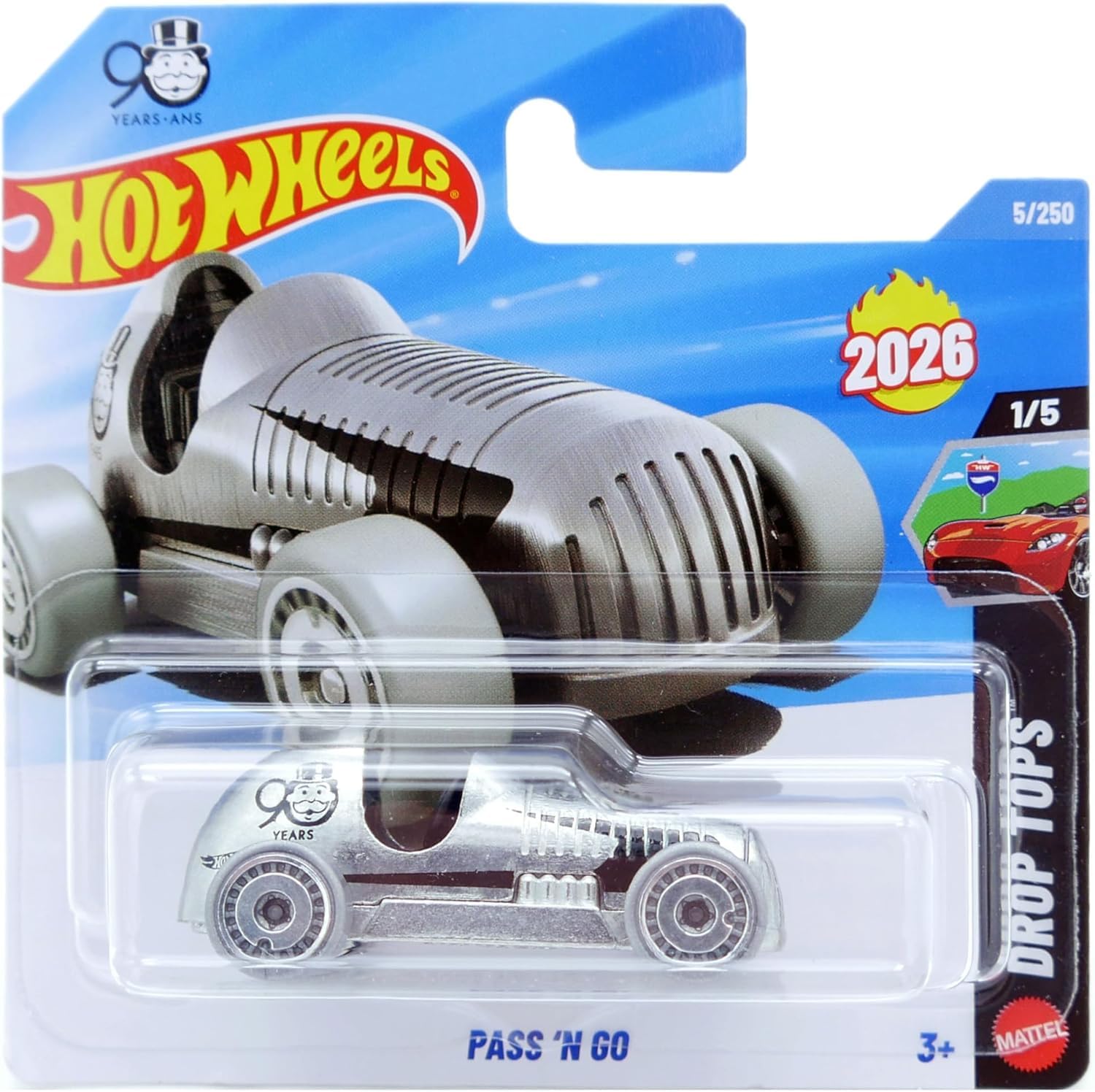 Photo 1 of Hot Wheels Pass 'N Go [Silver] Drop Tops 1/5, 5/250 New for 2026! 1:64 Scale Diecast Toy Vehicle