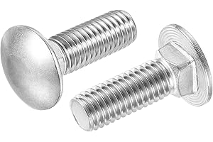 uxcell 1/2-13x1-1/2" Carriage Bolt Round Head Square Neck 304 Stainless Steel 5pcs