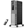PELONIS Oil Filled Radiator, Electric Space Heater for Indoor Use Large Room with Thermostat & Remote, 3 Modes & 3 Heat Settings, ECO Mode, 24H Timer, Quiet, Overheat & Tip-Over Protection, 1500W