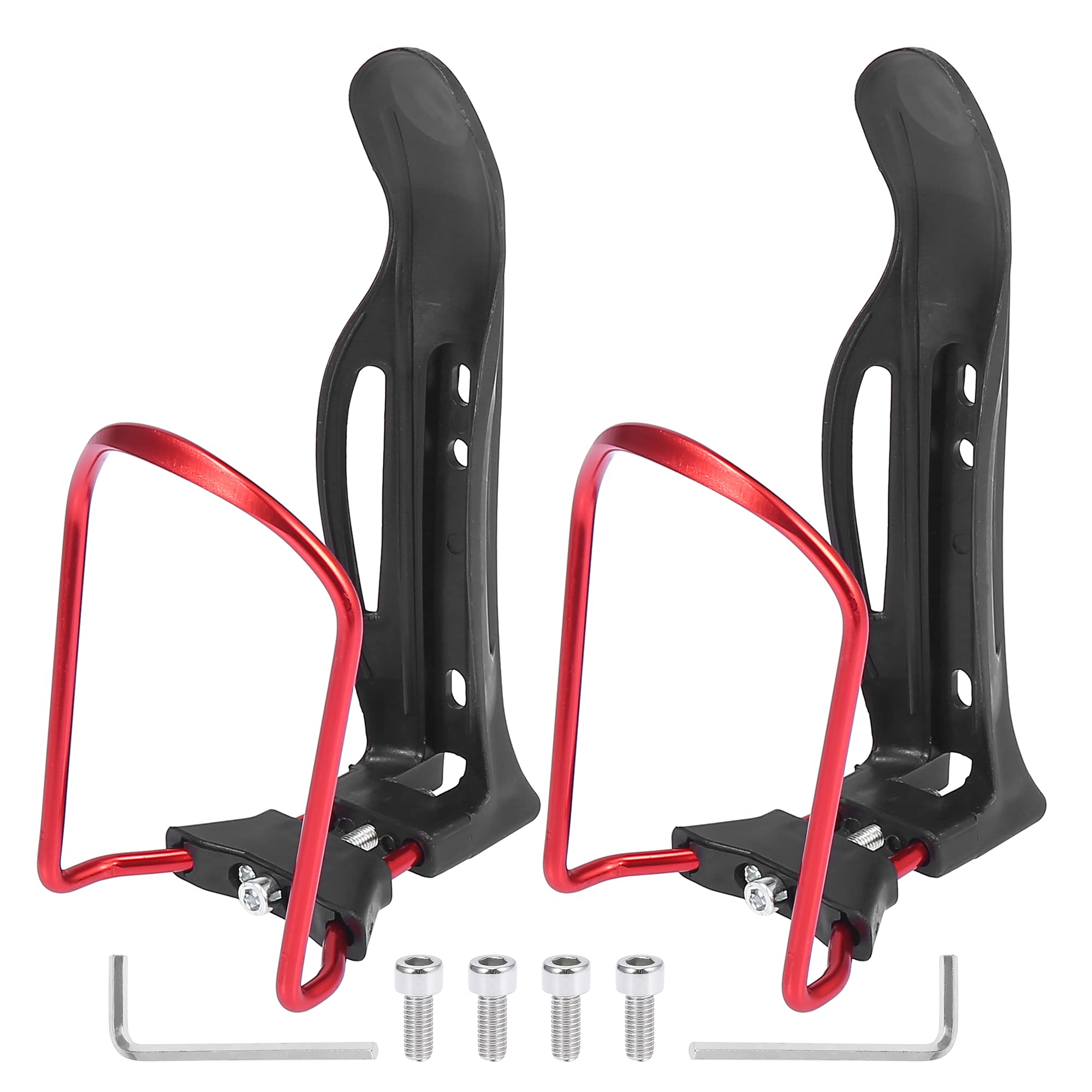 X AUTOHAUX 2pcs Adjustable Bicycle Drink Holder Cup Bottle Cages Rack Red