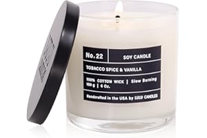 Lulu Candles | Tobacco, Spice & Vanilla | Luxury Scented Soy Jar Candle | Hand Poured in The USA | Highly Scented & Long Lasting (6 Oz.)
