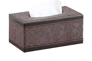 YAPISHI Leather Tissue Box Cover Rectangle,Tissues Box Holder Modern Rectangular Facial Paper Towels Organizer,Box Tissue Dispenser Decor Accessories for Bathroom NightStand Coffee Table Desk Home Office.