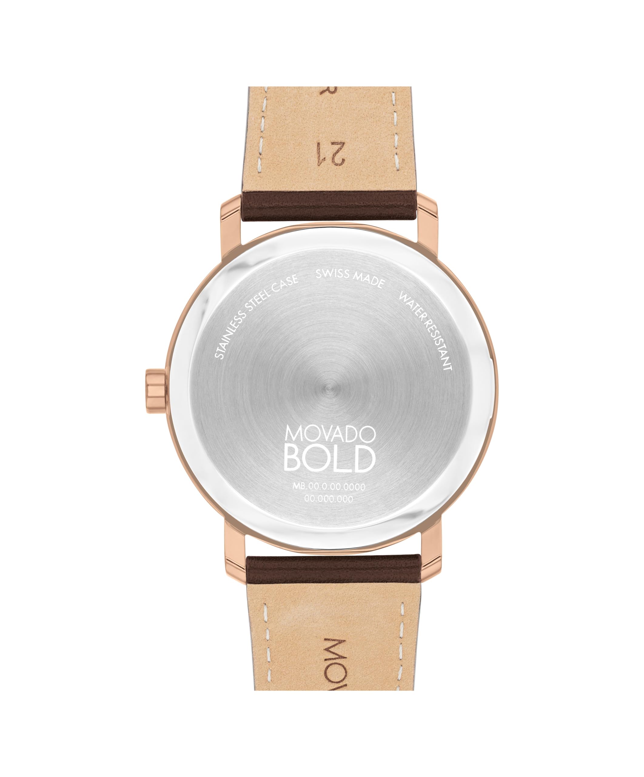 Movado Bold Evolution 2.0 Men's Luxury Quartz Watch - Swiss Movement, Leather Strap - Water Resistance 30 Meters (3ATM) - Classic Timepiece - Gift for Him - 40mm