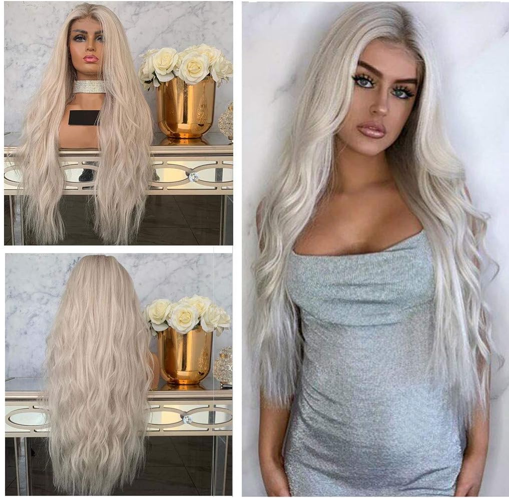 Joyjay Wigs For Women Long Wavy Hair Fashion Long Sexy Grey Curly
