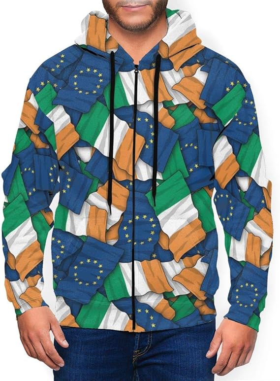 Amazon Co Jp Euアイルランドの旗のパターンパーカー メンズ 秋服 長袖 フード付き 春秋冬 大きいサイズ プルオーバー フーディ ファッション ランニングやウオーキングなどのアウトドアはもちろん 通勤 通学 旅行にも重宝します 服 ファッション小物