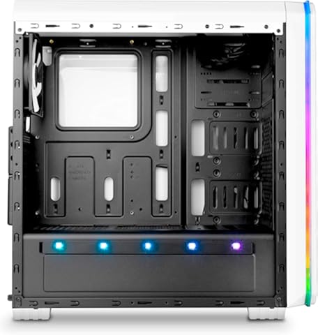 Nox Hummer MC PRO ARGB -NXHUMMERMCPROW- Caja PC, Semi-Torre, tira LED ARGB Rainbow, ventana lateral acrílica, Blanca