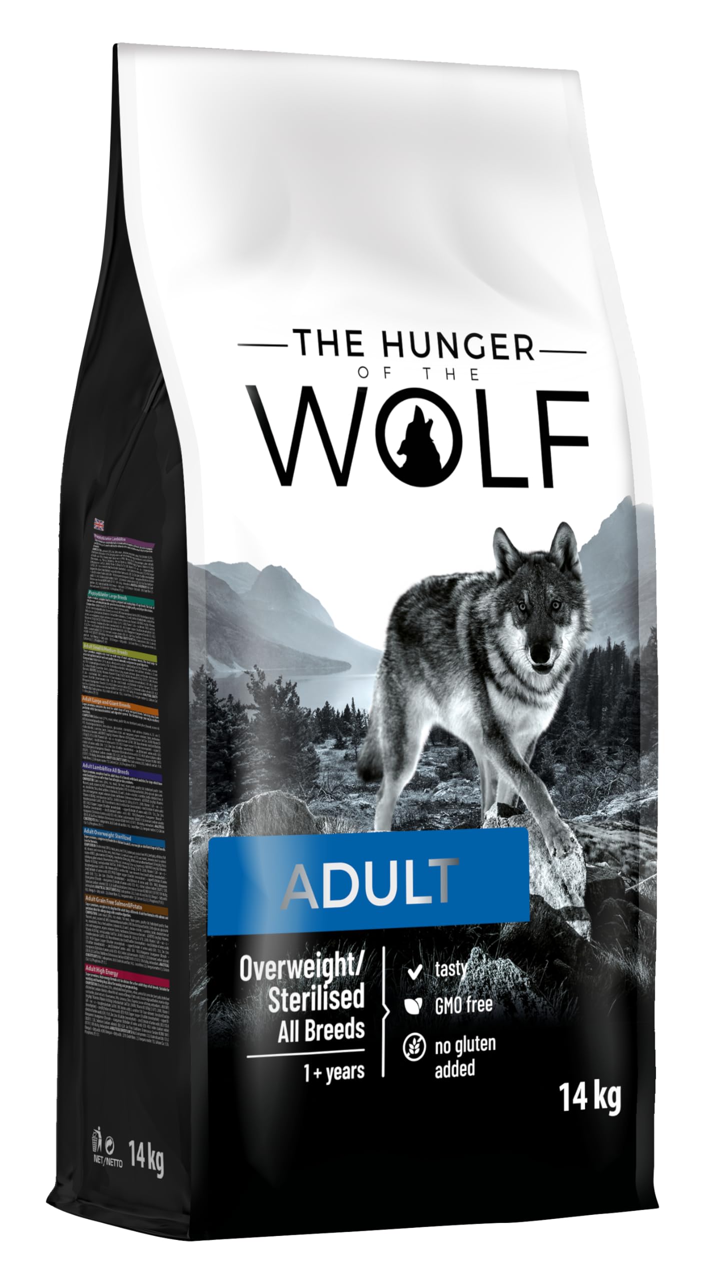 The Hunger of the Wolf Dry Dog Food - For Overweight and/or Sterilised Dogs, Light Formula with Chicken, Adult - 14 kg