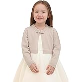 Lilax Little Girls' Knit Long Sleeve Bowknot Closure Bolero Cardigan