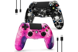 ISHAKO Controller for PS4, Wireless Controller 2 Pack for Sony PlayStation 4/Slim/Pro, Remote Control with Double Vibration/6-Axis Motion Sensor/Speaker/3.5mm Audio Jack/Touch Pad/800mAh Battery