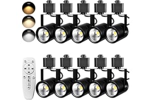 AOAXL H Type Track Lighting Heads, 8.5w Can fine Control 2700-6500k Adjustable Track Light, Dimmable Bright Track Lighting Fixtures for Kitchen Dining Room Wall Art Exhibition, Black 10Pack