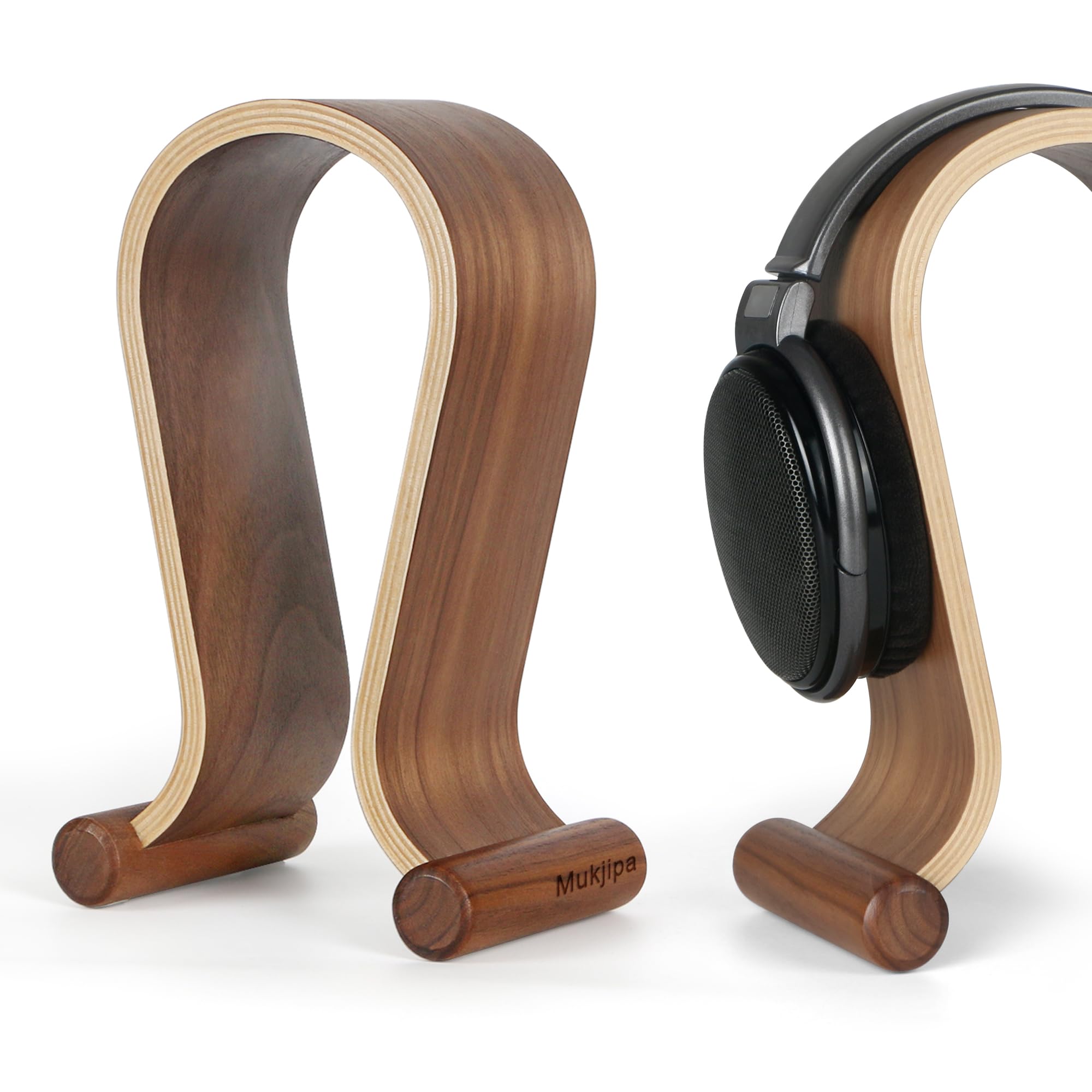 Mukjipa Mujipa Wooden Headphone Stand Stylish Desk Headset Holder for Over-Ear Headphones Headset stand for Sennheiser, Bose, Beats, Razer, AKG, Airpod Max, HyperX, Sony PS4 et.