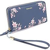Pomelo Best Womens Wallet RFID Blocking Leather Multi Credit Card Large Capacity Wristlet Zip Around Long Wallets for Lady