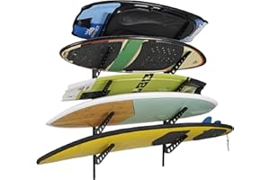 JUSTOOP Surfboard Stand Racks, Sturdy Surfboard Racks Standing with Floor-Standing Design,Stand Shortboard and Longboard Organizer, Beech Wood, 1PCS