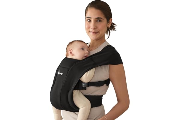Ergobaby Embrace Newborn Baby Carrier for Infants 0-12 Months (7-25 lbs) - Ergonomic 2-Position Infant Carrier with Head and