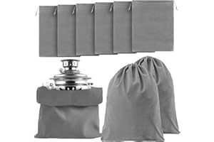 Ferraycle 6 Pcs Silver Storage Bags Anti Tarnish Storage Bag Fabric Cloth for Jewelry Silverware Protection Flatware(18 x 18 Inch,Dark Gray)